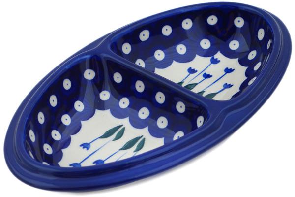 Platters | Ceramika Artystyczna Platter 9" Blue Tulip Peacock Plates & Platters Ceramika Artystyczna