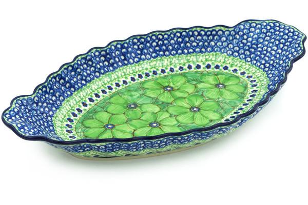 Platters | Ceramika Artystyczna Platter with Handles 16" Key Lime Dreams UNIKAT Plates & Platters Ceramika Artystyczna