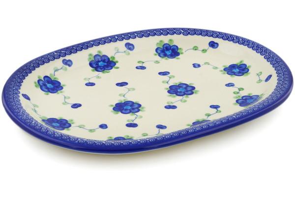 Platters | Ceramika Bona Platter 14" Blue Poppies Plates & Platters Ceramika Bona