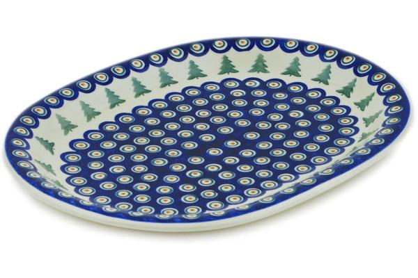 Platters | Ceramika Bona Platter 14" Peacock Pines Plates & Platters Ceramika Bona