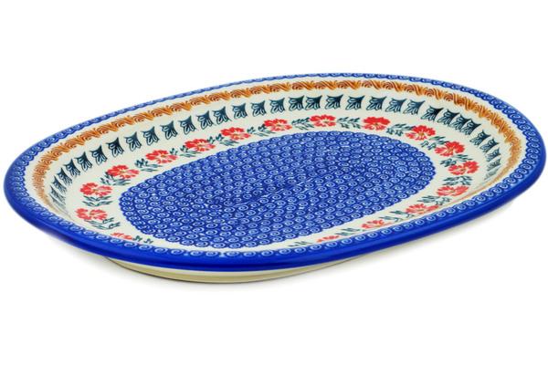 Platters | Ceramika Bona Platter 14" Red Cornflower Plates & Platters Ceramika Bona