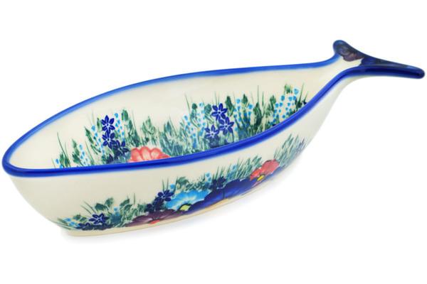 Platters | Dalia Fish Shaped Platter 10" Peeping Through UNIKAT Plates & Platters Dalia