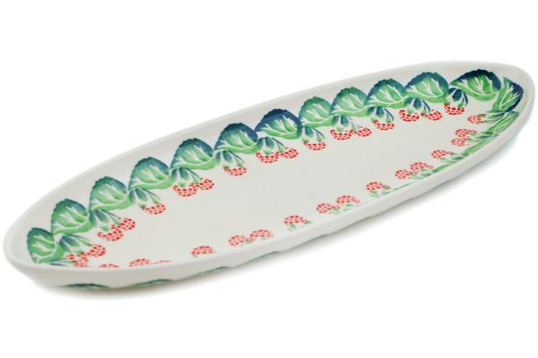 Platters | Zaklady Ceramiczne Oval Platter 13" Juicy Bunch Of Raspberries Plates & Platters Platters