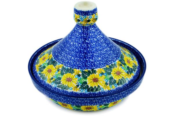 Pots | Ceramika Artystyczna Tagine Pot 57 oz Sunflower Surprise UNIKAT Bakeware Ceramika Artystyczna