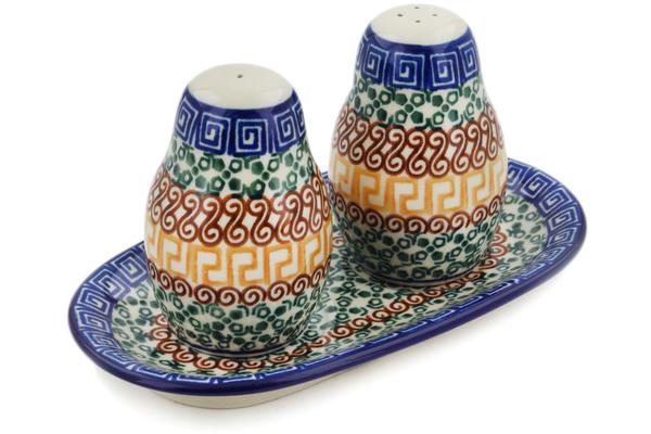 Salt and Pepper Sets | Ceramika Artystyczna Salt and Pepper 3-Piece Set Grecian Sea Kitchen & Dining Ceramika Artystyczna