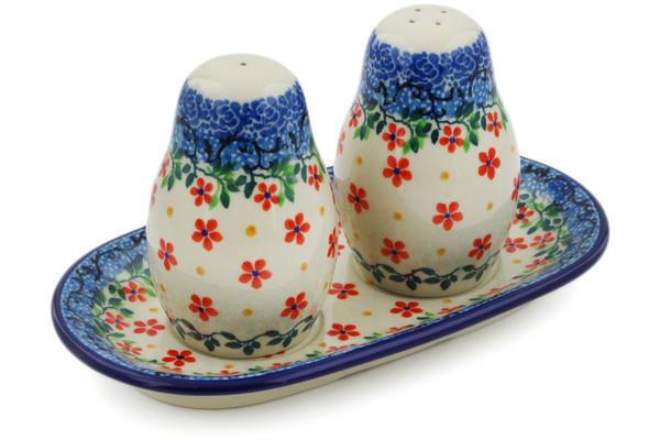 Salt and Pepper Sets | Ceramika Artystyczna Salt and Pepper 3-Piece Set Little Flowers Kitchen & Dining Ceramika Artystyczna