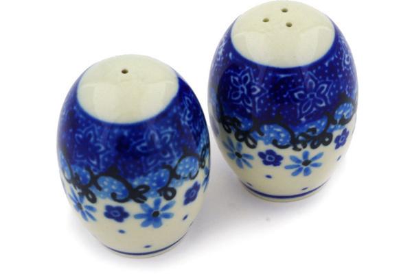 Salt and Pepper Sets | Ceramika Artystyczna Salt and Pepper Set 2" Blue Blooms Kitchen & Dining Ceramika Artystyczna