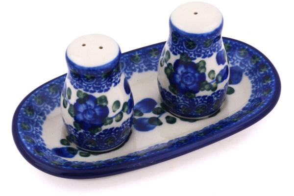 Salt and Pepper Sets | Ceramika Artystyczna Salt and Pepper Set 5" Blue Poppies Kitchen & Dining Ceramika Artystyczna