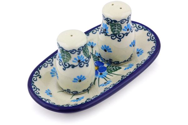 Salt and Pepper Sets | Ceramika Artystyczna Salt and Pepper Set 5" Forget Me Not UNIKAT Kitchen & Dining Ceramika Artystyczna