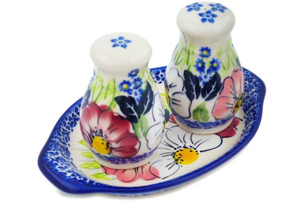 Salt and Pepper Sets | Ceramika Nina Salt and Pepper Set Maroon Blossoms Kitchen & Dining Ceramika Nina