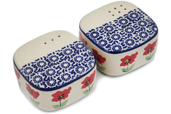 Salt and Pepper Sets | Manufaktura Salt and Pepper Set 3" Wind-blown Poppies Kitchen & Dining Manufaktura