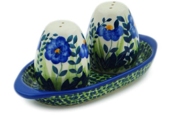 Salt and Pepper Sets | Manufaktura Salt and Pepper Set 6" Blue Fields UNIKAT Kitchen & Dining Manufaktura