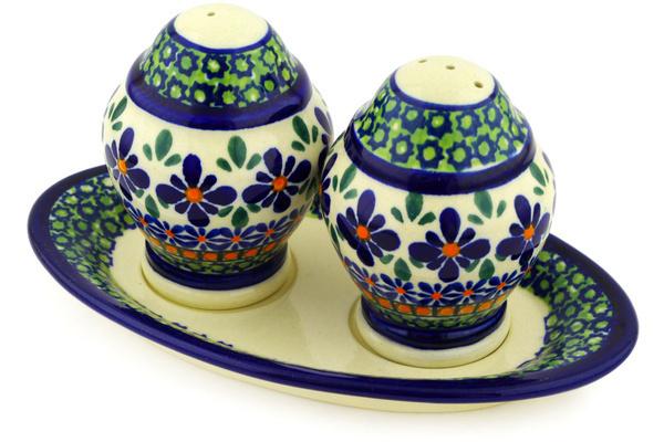 Salt and Pepper Sets | Zaklady Ceramiczne Salt and Pepper Set 7" Gingham Flowers Kitchen & Dining Salt & Pepper Sets