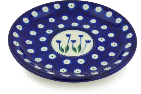 Saucers | Ceramika Artystyczna Saucer 6" Blue Tulip Peacock Kitchen & Dining Ceramika Artystyczna