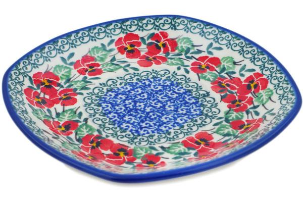 Saucers | Ceramika Artystyczna Saucer 6" Red Pansy Kitchen & Dining Ceramika Artystyczna