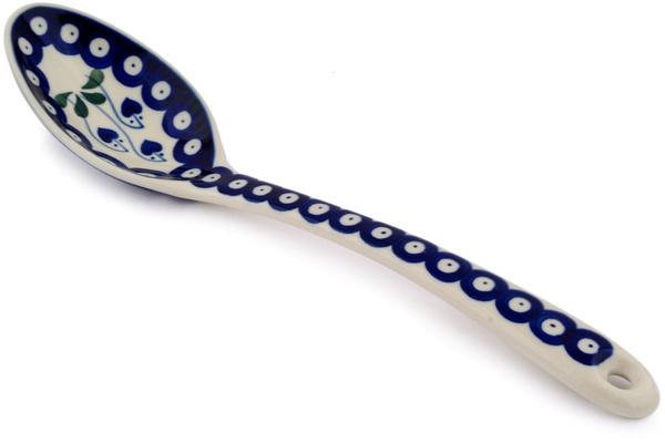 Spoons | Ceramika Artystyczna Serving Spoon 13" Bleeding Heart Peacock Kitchen & Dining Ceramika Artystyczna