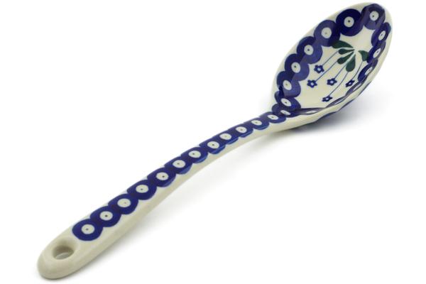 Spoons | Ceramika Artystyczna Serving Spoon 13" Forget-me-not Peacock Kitchen & Dining Ceramika Artystyczna