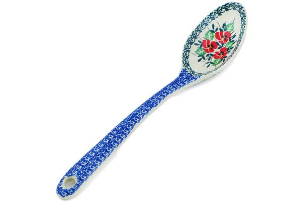 Spoons | Ceramika Artystyczna Serving Spoon 13" Red Pansy Kitchen & Dining Ceramika Artystyczna