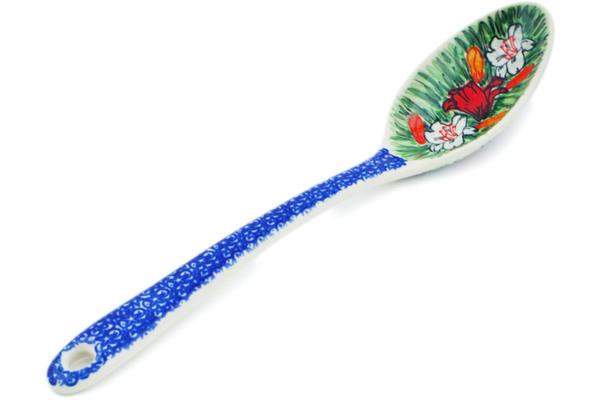 Spoons | Ceramika Artystyczna Serving Spoon 13" Scarlet Flora UNIKAT Kitchen & Dining Ceramika Artystyczna