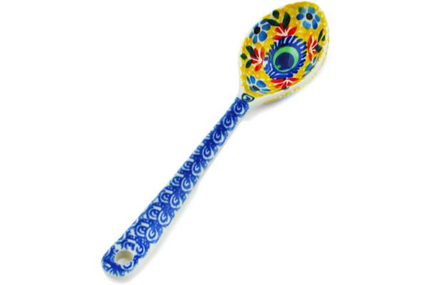 Spoons | Ceramika Artystyczna Spoon 6" Yellow Peacock Flowers UNIKAT Kitchen & Dining Ceramika Artystyczna