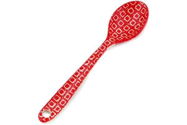 Spoons | Ceramika Artystyczna Sugar Spoon Red Squares UNIKAT Kitchen & Dining Ceramika Artystyczna