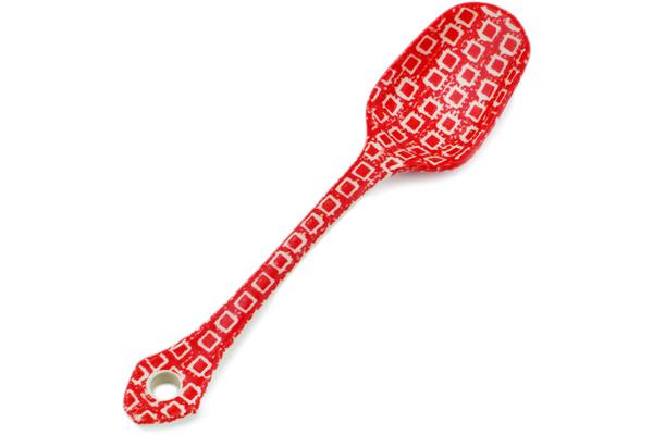 Spoons | Ceramika Artystyczna Sugar Spoon Red Squares UNIKAT Kitchen & Dining Ceramika Artystyczna