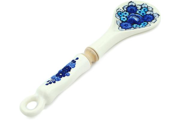 Spoons | Fajans Wloclawek Spoon 12" Cobalt Flowers Kitchen & Dining Fajans Wloclawek