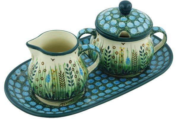 Sugar Bowls | Ceramika Artystyczna Sugar and Creamer Set 10" Prairie Land UNIKAT Serving Dishes Ceramika Artystyczna