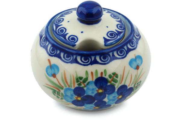 Sugar Bowls | Ceramika Bona Sugar Bowl 12 oz Blue Pansy Serving Dishes Ceramika Bona