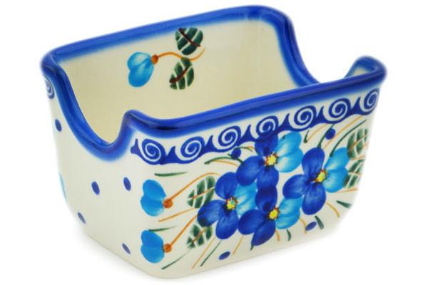 Sugar Bowls | Ceramika Bona Sugar Packet Holder 3" Blue Pansy Kitchen & Dining Ceramika Bona