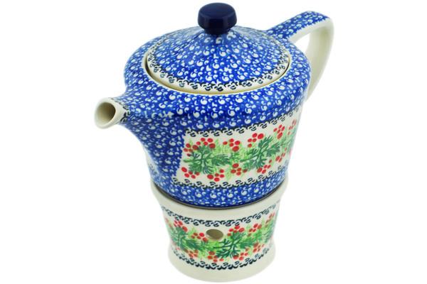 Tea Coffee Pots | Ceramika Artystyczna Tea or Coffe Pot with Heater 14 oz Blooming Rowan Kitchen & Dining Ceramika Artystyczna