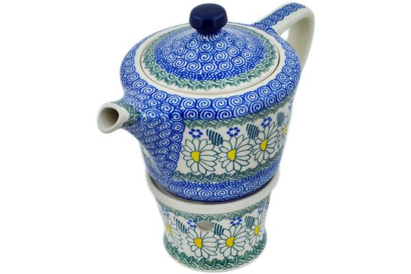 Tea Coffee Pots | Ceramika Artystyczna Tea or Coffe Pot with Heater 14 oz Crazy Daisy Kitchen & Dining Ceramika Artystyczna