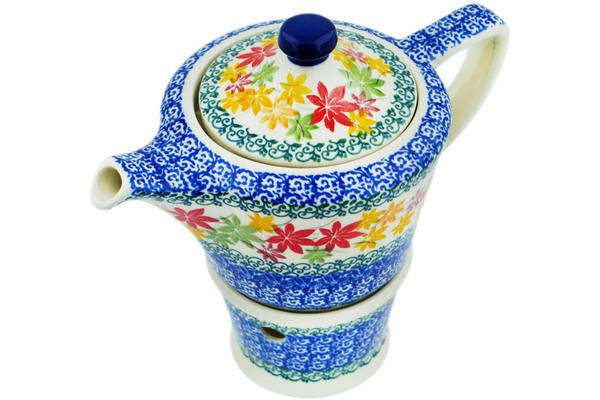 Tea Coffee Pots | Ceramika Artystyczna Tea or Coffe Pot with Heater 14 oz Fall Vibes Kitchen & Dining Ceramika Artystyczna