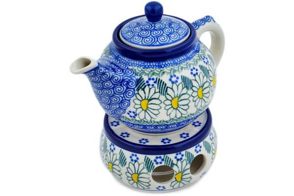 Tea Coffee Pots | Ceramika Artystyczna Tea or Coffe Pot with Heater 15 oz Crazy Daisy Kitchen & Dining Ceramika Artystyczna