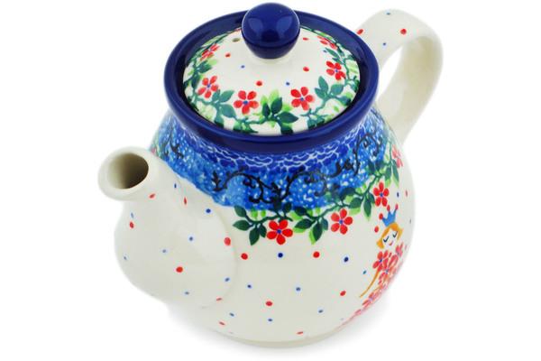 Tea Coffee Pots | Ceramika Artystyczna Tea or Coffee Pot 13 oz Princess In A Red Dress Kitchen & Dining Ceramika Artystyczna