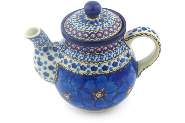 Tea Coffee Pots | Ceramika Artystyczna Tea or Coffee Pot 20 oz Cobalt Poppies UNIKAT Kitchen & Dining Ceramika Artystyczna