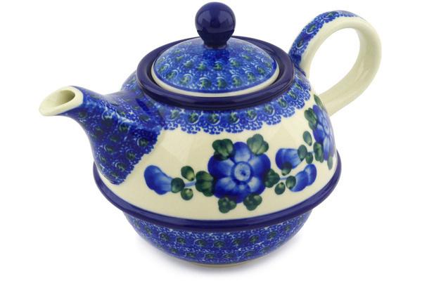 Tea Coffee Pots | Ceramika Artystyczna Tea or Coffee Pot 22 oz Blue Poppies Kitchen & Dining Ceramika Artystyczna