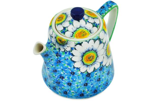 Tea Coffee Pots | Ceramika Artystyczna Tea or Coffee Pot 29 oz Pansies And Daisies UNIKAT Kitchen & Dining Ceramika Artystyczna