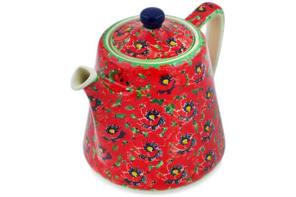 Tea Coffee Pots | Ceramika Artystyczna Tea or Coffee Pot 29 oz Savvy Scarlet UNIKAT Kitchen & Dining Ceramika Artystyczna