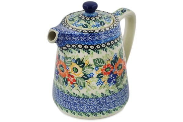 Tea Coffee Pots | Ceramika Artystyczna Tea or Coffee Pot 37 oz Iris Meadow UNIKAT Kitchen & Dining Ceramika Artystyczna