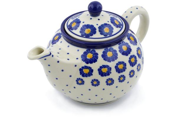 Tea Coffee Pots | Ceramika Artystyczna Tea or Coffee Pot 3u00bd cups Blue Zinnia Kitchen & Dining Ceramika Artystyczna