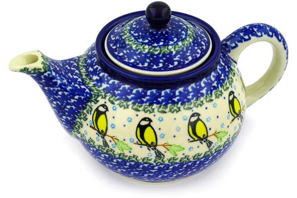 Tea Coffee Pots | Ceramika Artystyczna Tea or Coffee Pot 3u00bd cups Happy Goldfinch Kitchen & Dining Ceramika Artystyczna