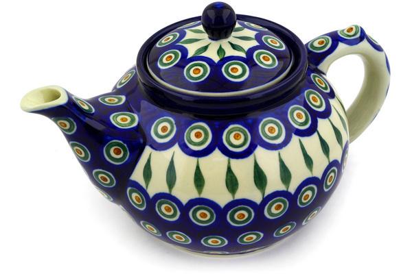 Tea Coffee Pots | Ceramika Artystyczna Tea or Coffee Pot 5 cups Peacock Leaves Kitchen & Dining Ceramika Artystyczna