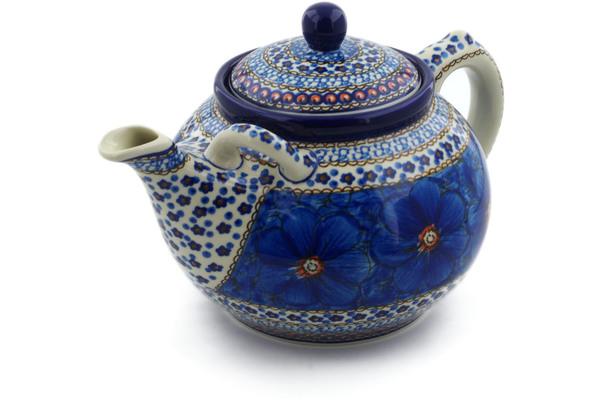 Tea Coffee Pots | Ceramika Artystyczna Tea or Coffee Pot 84 oz Cobalt Poppies UNIKAT Kitchen & Dining Ceramika Artystyczna