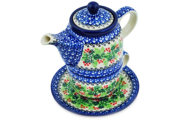 Tea Coffee Pots | Ceramika Artystyczna Tea Set for One 17 oz Blooming Rowan Kitchen & Dining Ceramika Artystyczna