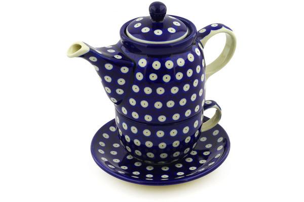 Tea Coffee Pots | Ceramika Artystyczna Tea Set for One 17 oz Blue Eyes Kitchen & Dining Ceramika Artystyczna