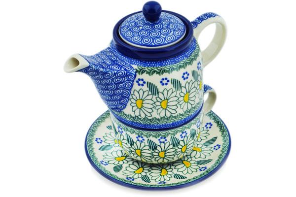 Tea Coffee Pots | Ceramika Artystyczna Tea Set for One 17 oz Crazy Daisy Kitchen & Dining Ceramika Artystyczna