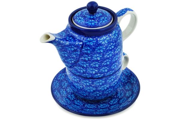 Tea Coffee Pots | Ceramika Artystyczna Tea Set for One 17 oz Deep Into The Blue Sea Kitchen & Dining Ceramika Artystyczna