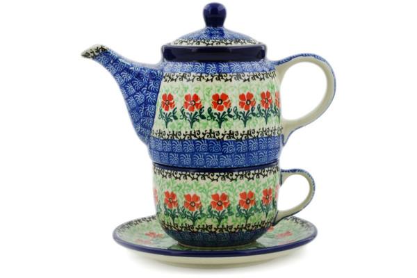 Tea Coffee Pots | Ceramika Artystyczna Tea Set for One 17 oz Maraschino Kitchen & Dining Ceramika Artystyczna