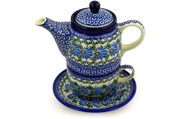 Tea Coffee Pots | Ceramika Artystyczna Tea Set for One 17 oz Morning Daisy Kitchen & Dining Ceramika Artystyczna